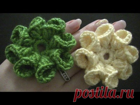 Blume häkeln - 8 Blätter - 3D Blume - TEIL 1 von 2