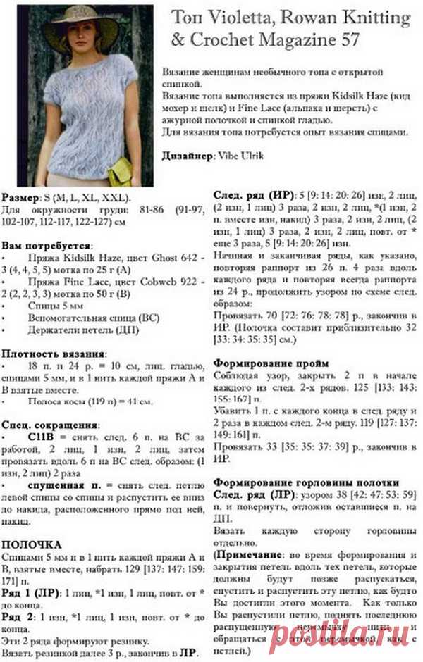 Мохеровый топ спицами
