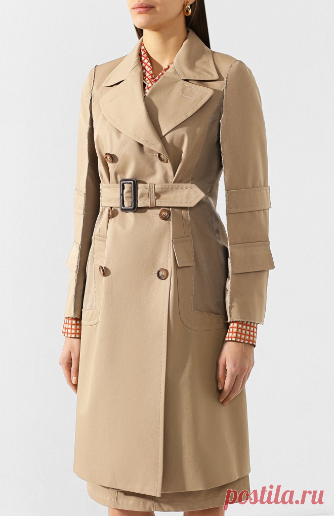 Женский бежевый хлопковый тренч MAISON MARGIELA — купить за 165000 руб. в интернет-магазине ЦУМ, арт. S51AH0140/S52585