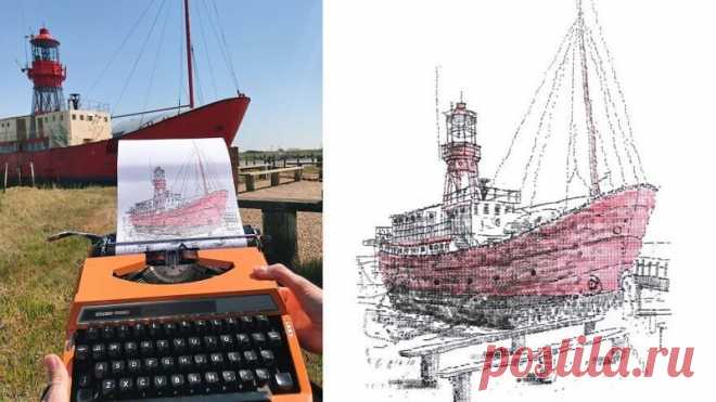 35 рисунков, сделанных с помощью пишущей машинки