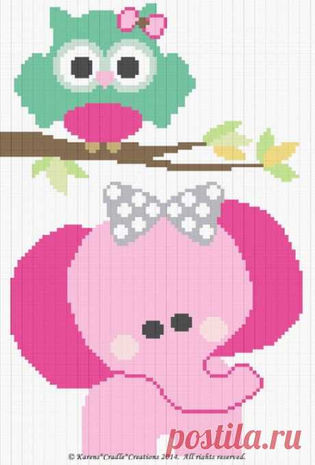 Подборка схем для детских пледов.