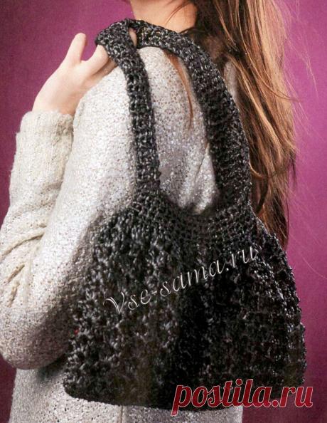 Темно-серая сумка крючком - Сумочки и другие аксессуары