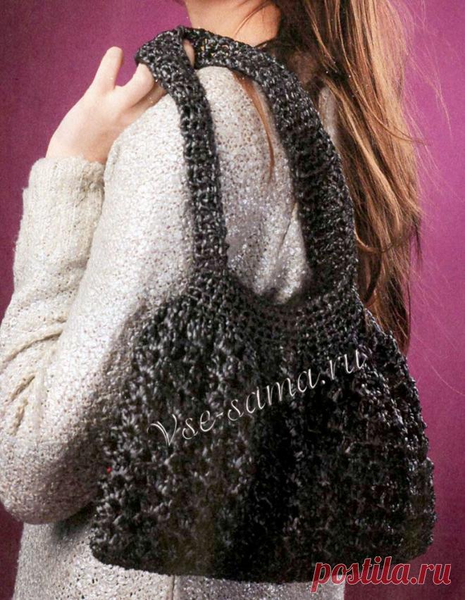 Темно-серая сумка крючком - Сумочки и другие аксессуары