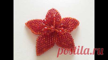БРОШь ЦВЕТОК |ДЛЯ РЕЗИНОЧКИ |МК. Tutorial: Beaded brooch. Часть 1/2 Часть 2/2: https://www.youtube.com/watch?v=3cBhnVsmDoc Цветок в кирпичной технике. Украшения из бисера