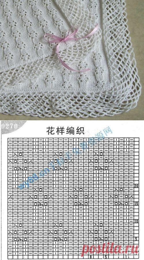 Плед спицами.