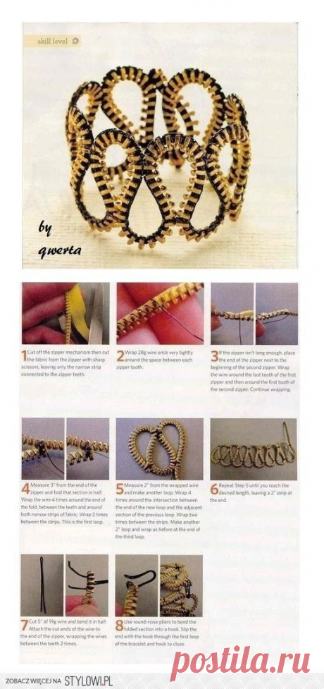 Браслет из застёжки- молнии (№8?) (Diy) / Украшения и бижутерия /