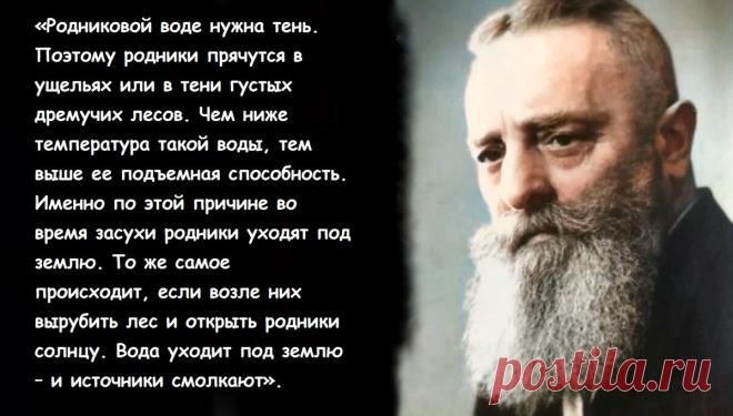 «Овладев тайной воды, вы положите конец ненависти, зависти и всем видам раздора». Изобретатель Виктор Шаубергер о забытых знаниях о воде | Просто Жить | Дзен