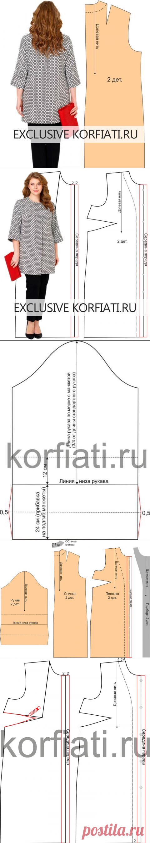 Выкройка жакета на большой размер от Анастасии Корфиати