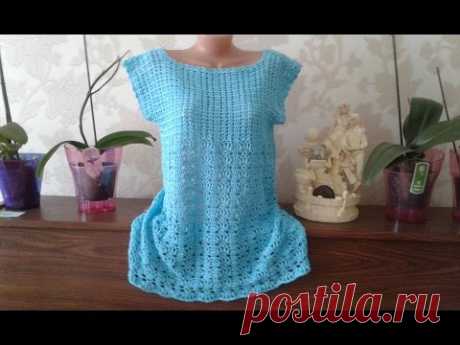 Топ-туника крючком.  Топ "Льдинка"  // Knit crochet top