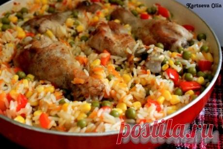 Курица по-каталонски. Аромат во время приготовления стоит просто неописуемый, а вкус. 
Обожаю готовить курицу с рисом по этому рецепту. Аромат во время приготовления стоит просто неописуемый… А вкус... Ммм… Пальчики оближешь! А еще блюдо получается очень жизнерадостным и ярким. Пригото…