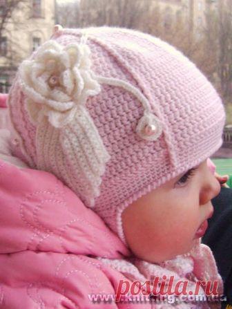 Шапочка и шарф для девочки крючком. МК