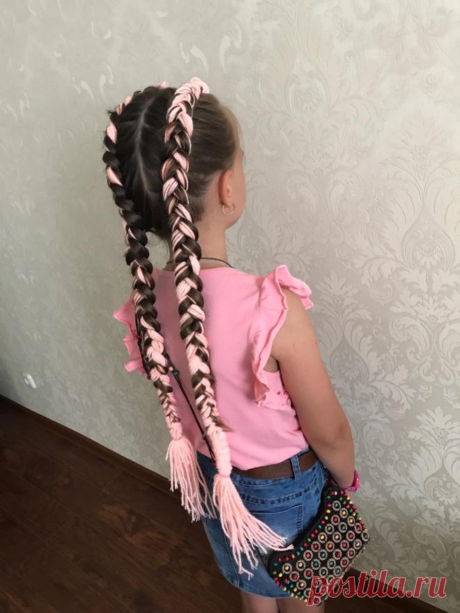 Детские косички.  Удлиняем.  Вплетаем