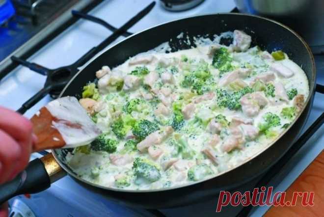 Брокколи в сливках: тушенная в сковороде с курицей и сыром, запеченная капуста в сливочном соусе
