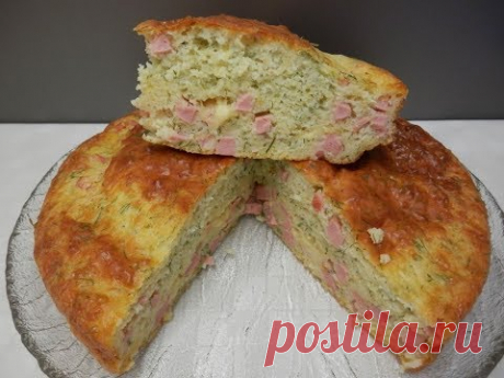 Быстрый ПИРОГ на КЕФИРЕ | Пирог с сыром и колбасой