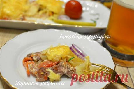 Мясо под шубой в духовке