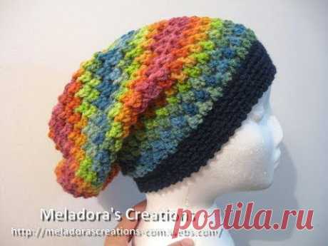 Butterfly Stitch Slouch Hat - Crochet Tutorial