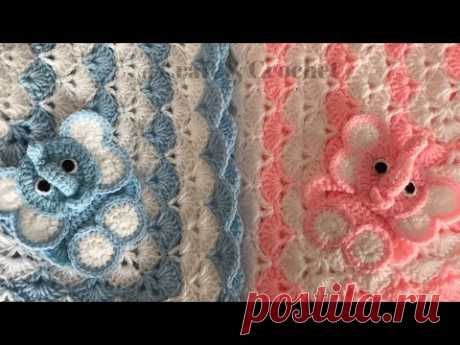 Crochet Elephant/Crochet baby blanket/crochet animal blanket/crochet blanket pattern