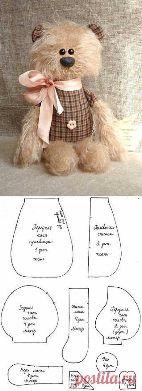 Медвежонок Тедди - плоскомордик , выкройка .
