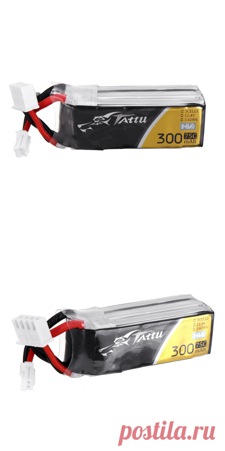 tattu 11.4v 300mah 75c 3s ph2.0 plug lipo battery for happymodel mobula7 v3 frame 75mm 2s whoop Sale - Banggood.com