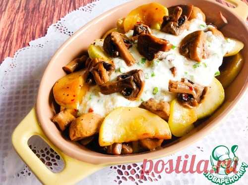 Жареные кабачки с грибами - кулинарный рецепт