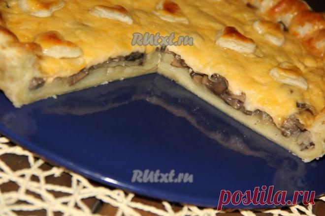 Слоёный пирог с картошкой и грибами