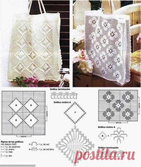 Вязаные сумки-авоськи. Крючком. Схемы. / knittingideas.ru