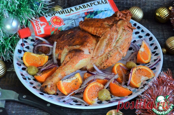 Пивная курица с горчицей и перцами Кулинарный рецепт