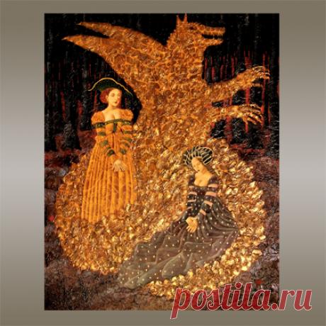 Художественная галерея ДекАрт, vip - подарки, бизнес -сувениры, авторские куклы, купить скульптуру » Живопись » Каталог: Павлова В. » Картина «Пленные принцессы»