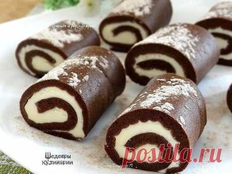 ШОКОЛАДНЫЕ ПИРОЖНЫЕ-РУЛЕТИКИ