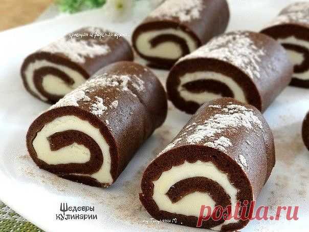 ШОКОЛАДНЫЕ ПИРОЖНЫЕ-РУЛЕТИКИ