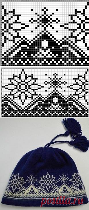 Жаккардовый узор для шапки