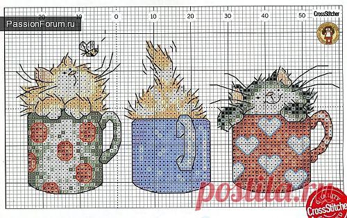 Коты и кошки. ЧАСТЬ 1 / Схемы вышивки крестиком / PassionForum - мастер-классы по рукоделию