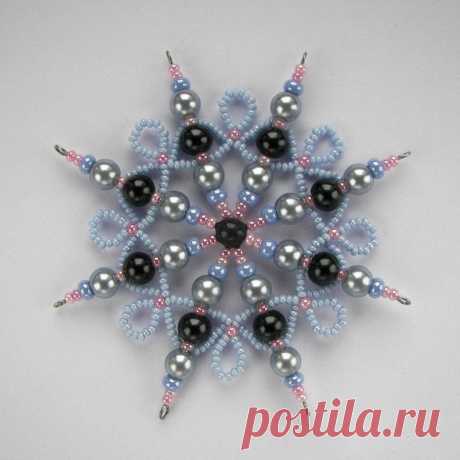Снежинки из бисера — DIYIdeas