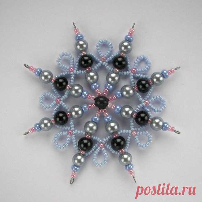 Снежинки из бисера — DIYIdeas