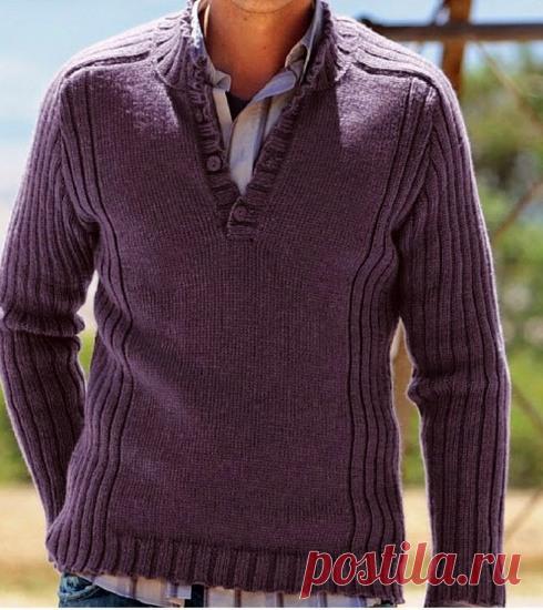 МУЖСКОЙ ПУЛОВЕР С РУКАВАМИ-МОЛОТОЧКАМИ.