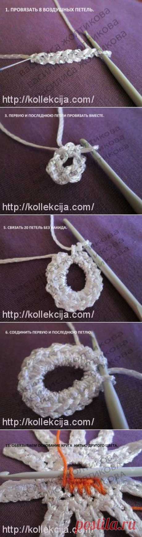 Как вязать ромашку крючком. Автор Василиса Жолтикова. | Своими руками