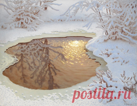 Gustav Fjaestad - Winter Landscape - t4416 | TiPiTi.info
