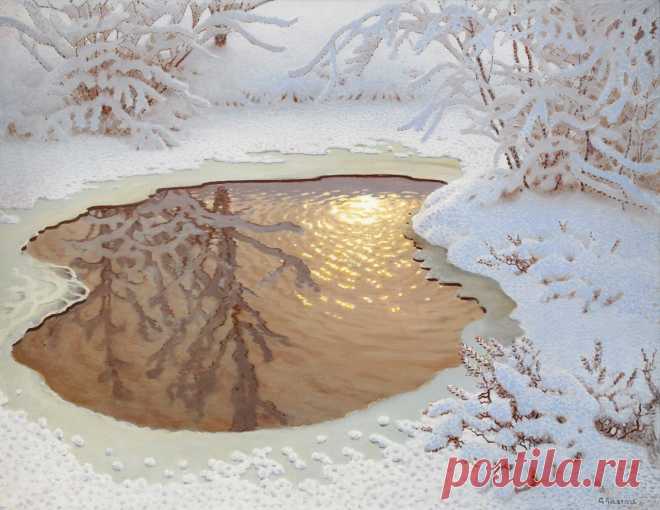 Gustav Fjaestad - Winter Landscape - t4416 | TiPiTi.info