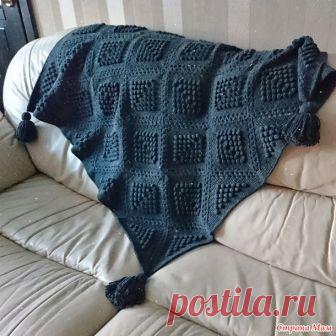 Плед из квадратных мотивов. Крючком. Схема квадрата. / Страна Мам