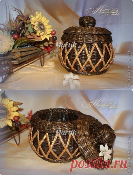 Плетение из газет. ГОРШОЧКИ С КОСИЧКАМИ. Мастер-класс.