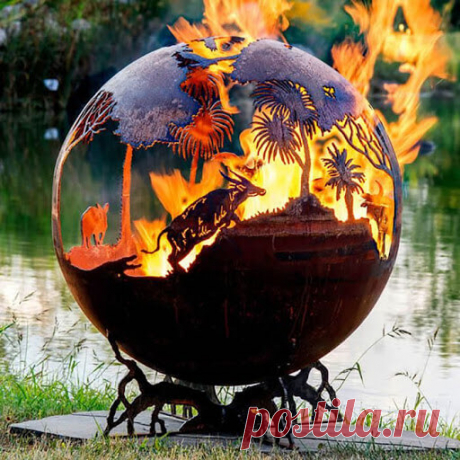 Дизайнерские огненные шары в саду ~ Planetalsad