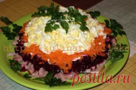 Слоеный салат с колбасой | Кулинария своими руками