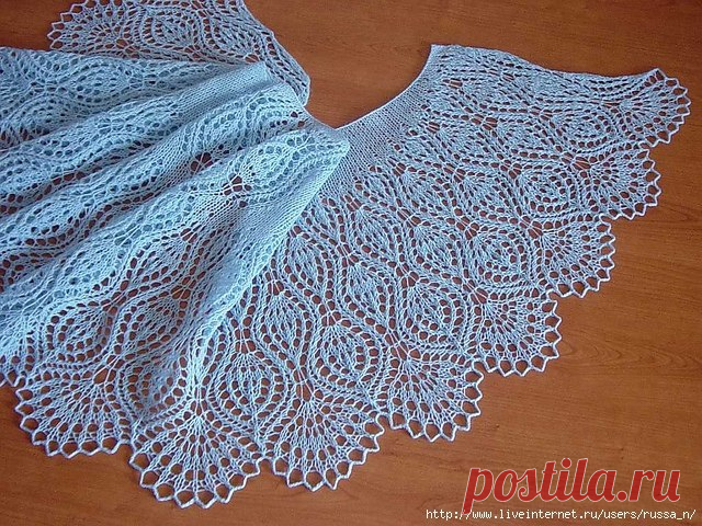Шаль спицами 