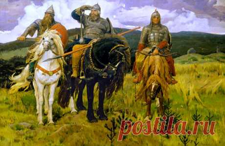 Картина три богатыря. 1898 г. Богатыри Васнецов В.