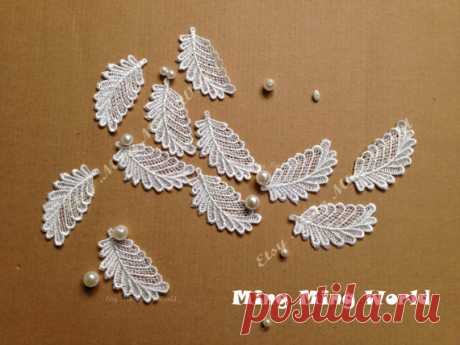 Ivory Lace Trim-10 PCS Ivory Leaf Appliques Lace Trim (A17) This lovely Leaf appliques.    Everning grown jewelry making head piece or whatever you can think of .    Measure:Lenght: 2.16 ’ inch (55mm) width:1.18’inch (30mm)    Listing is for 10 PCS    Thank you for your attention If you need more quantity or want more information .    Please feel free to contact me