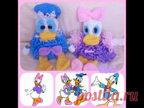 ДЕЙЗИ УТОЧКА крючком МОЧАЛКА. Елена Шатохина/DAISY DUCK crochet WASHCLOTH. Elena Shatokhina