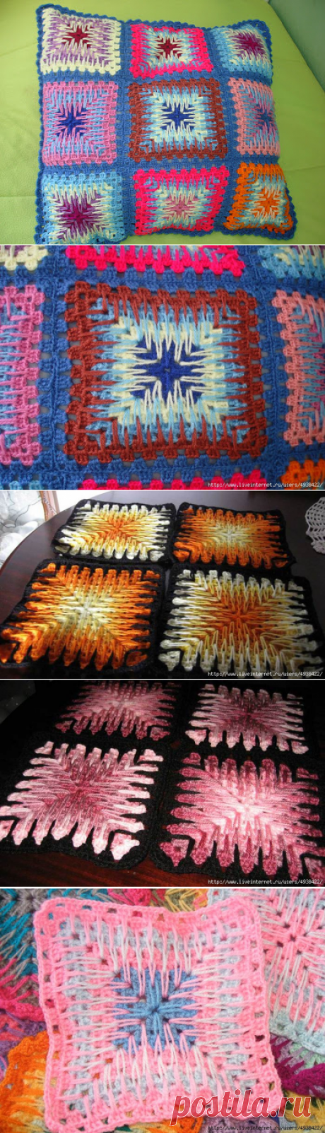 Уроки вязания крючком. «Бабушкин квадрат» по-испански.