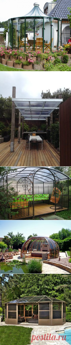 Беседка для дачи из поликарбоната своими руками - фото примеров
