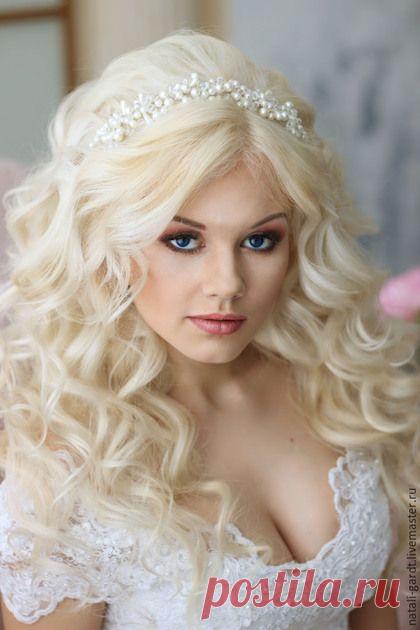 Купить Украшение в прическу "Свадебный венок" - белый, свадебный ободок, ободок для волос, ободок для девушки