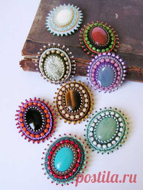 Black Orange Purple Brooch Embroidery Brooch Bead embroidered Brooch Beadwork Brooch Black Onyx Brooch MADE TO ORDER
